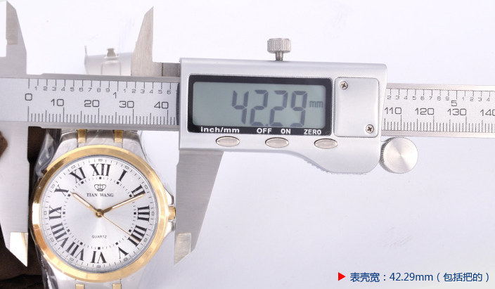 天王表GS3625T-A表壳宽42.29mm
